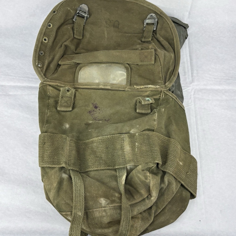 US Army Field Pack Canvas Combat Butt M-1961 Vietnam War Era Heavy Wear Salvage